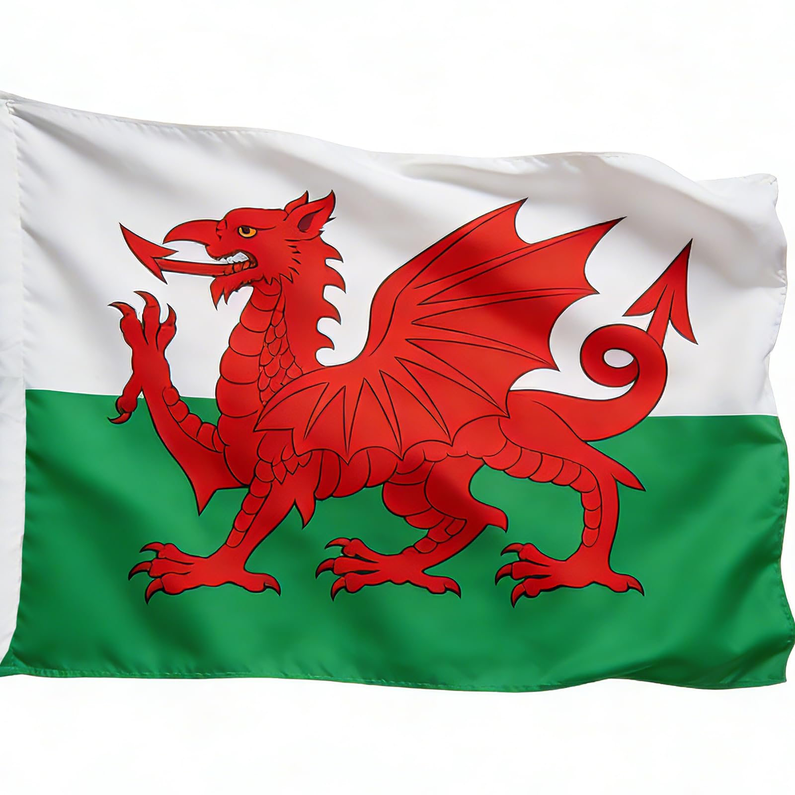 Welsh Flag 5ftx3ft with Eyelets for St.David's Day Decorations,Large Double Side Wales Dragon Flag for Fifa World Cup Football 2026 Rugby Football Garden Street Indoor Outdoor Welsh Party Decorations