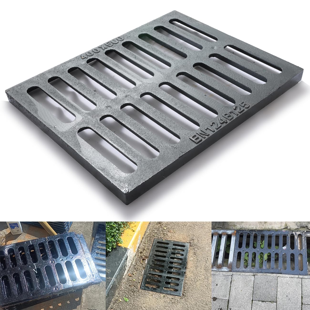 Rectangle Cast Iron Drain Grate, 16 * 20 in, B125 Sewer Grate