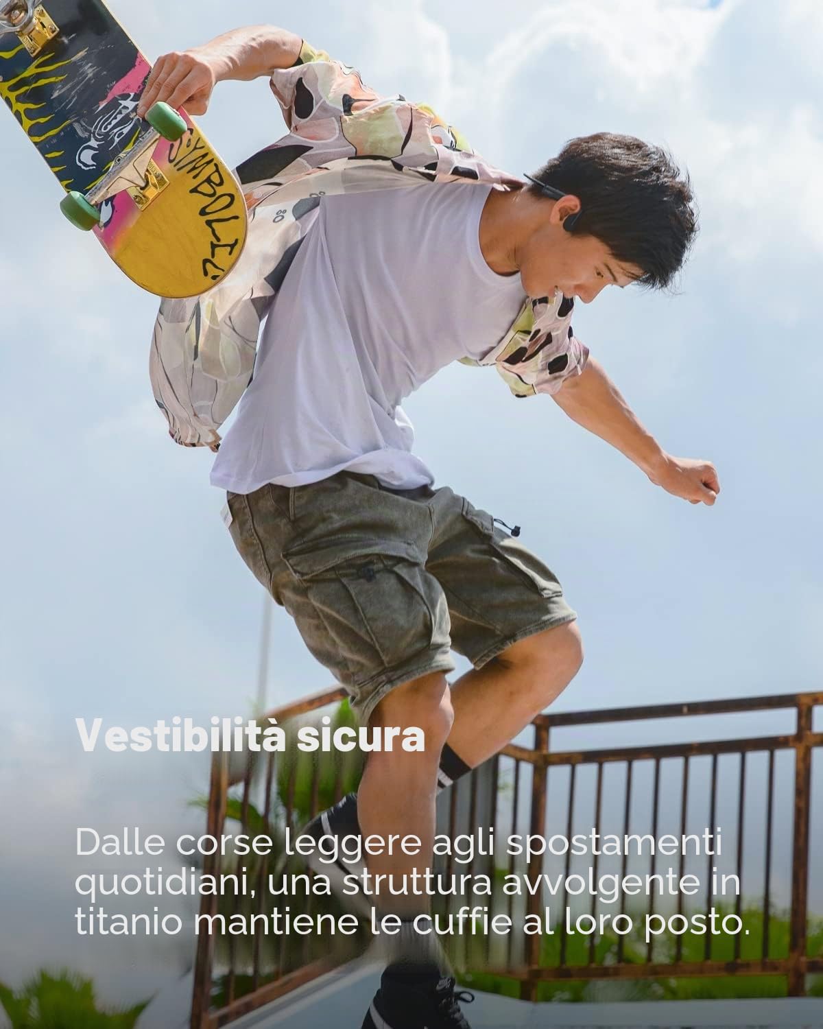 SHOKZ OpenMove cuffie a conduzione ossea Bluetooth 5.1, audio open-ear chiaro, fino a 6 ore autonomia, leggere 29g, IP55 resistenti a acqua e sudore, ideali per corsa, sport e uso quotidiano, Grigio