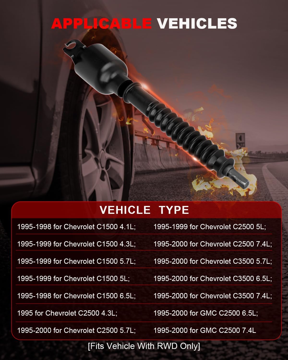 CCIYU 425-185 26033170 Lower Steering Column Steering Shaft for Chevrolet C1500/C2500/C3500/K1500,for GMC C1500/C2500/C3500/K1500,for Cadillac Escalade,Yukon 1995-2000