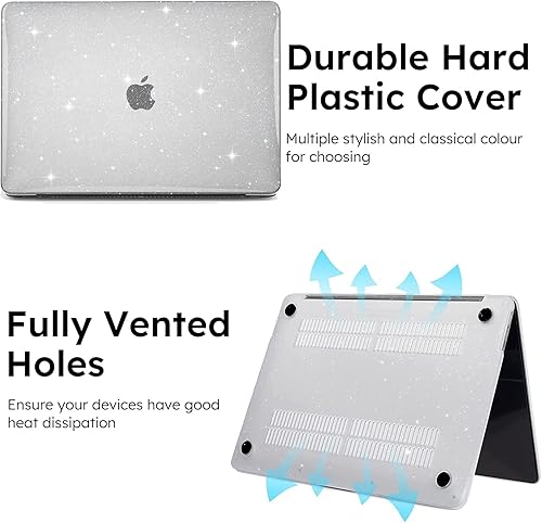 Miniatura 5 de iCasso Funda para MacBook Air de 13 pulgadas 2025 2024-2022 Release M4 A3240 M3 A3113 A2681 M2 con pantalla de retina líquida, carcasa de plástico