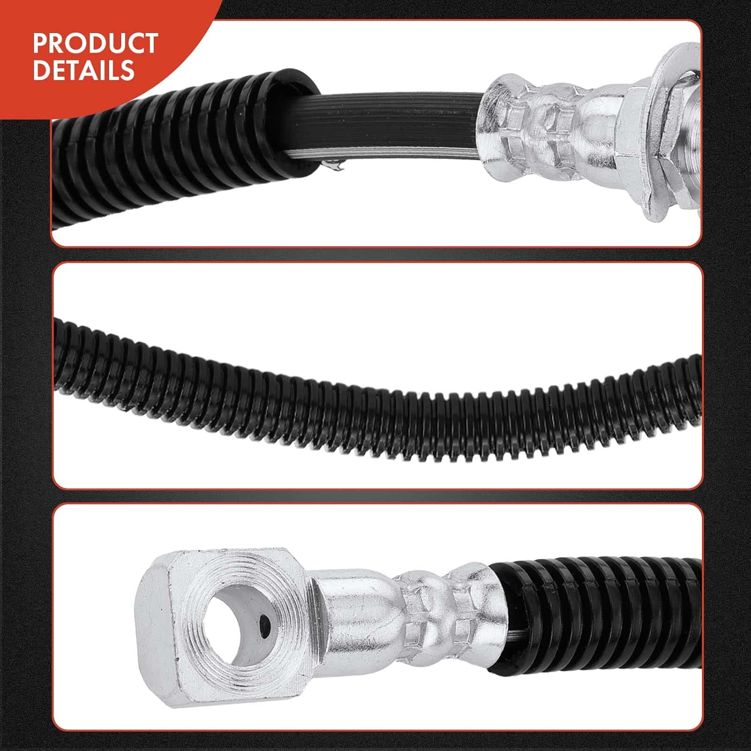 A-Premium Front Driver and Passenger Brake Hydraulic Hose Compatible with Select Chevy, GMC and Isuzu Models - S10 2000-2003, Sonoma 2000-2003, Hombre 2000, RWD - Replace# 8151586520(Pack of 2)