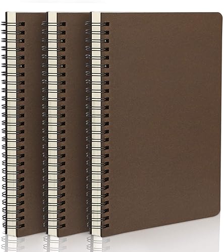 EUSOAR Cuaderno con rayas en espiral, tamaño A5, paquete de 3 unidades de 5.5 x 8.3 pulgadas, 120 páginas, cuaderno de escritura de viaje, cuaderno