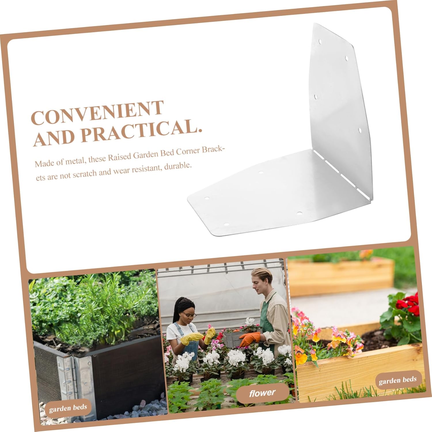 Garden Bed Corner Brackets Raised Bed Corners Connectors Multi-Purpose Furniture Brackets Heavy Duty Metal