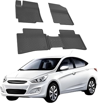 Sahler Floor Mats fits Hyundai Accent Blue 2010-2018 SD | Custom Fit Floor Liner for Cars | Premium Quality Car Mats Black | Odorless All Weather Waterproof Durable 4.5D Liner