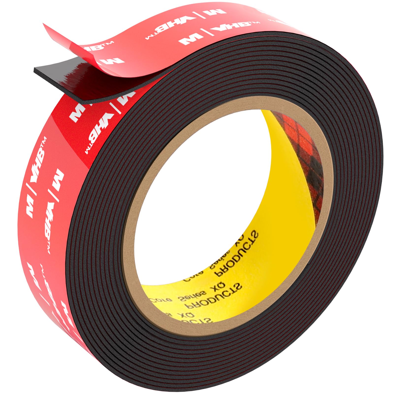 Doppelseitiges Klebeband Extra Stark, Schaumstoffband Klebeband, Montageklebeband Wasserfest und Hochtemperaturbeständig für Auto, LED-Lichtband, Heim - und Bürodekoration, Schwarz (15.4FT×0.98IN)