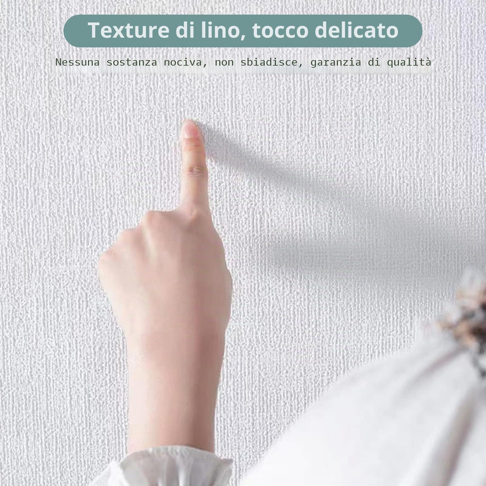 Carta da parati autoadesiva 3D, 0,5 x 10 m, pellicola isolante da parete, impermeabile, per soggiorno, camera da letto, cucina (bianco)
