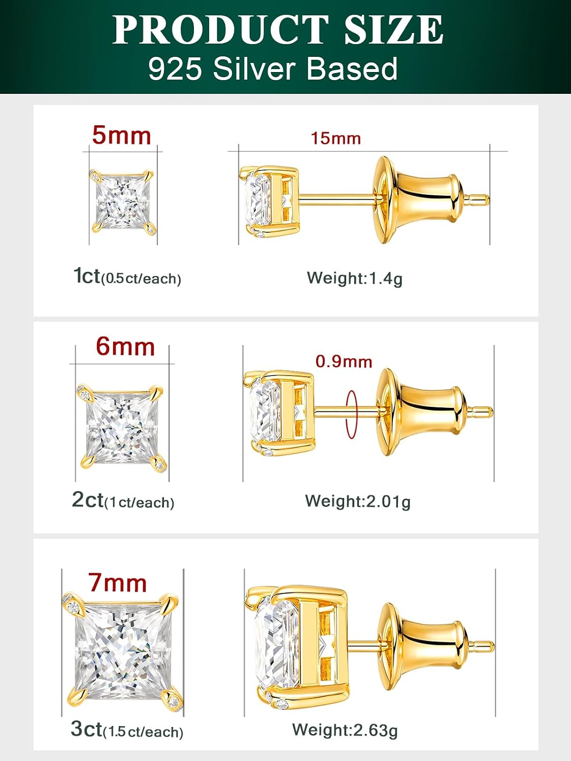 Moissanite Solitaire Earrings for Women 1-3 Carat 925 Sterling Silver image 5