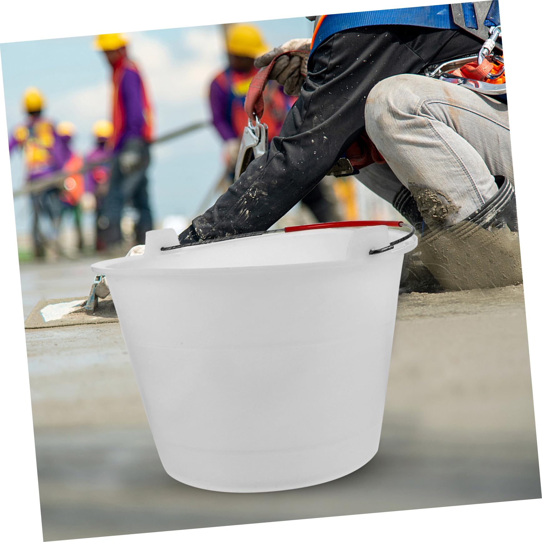 Angoily Secchiello Plastica Per Cemento Portatile Secchiello Vuoto Per Calcestruzzo Con Maniglia Per Cantieri e Uso Domestico