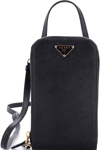 Pre-Loved Zip Phone Holder Crossbody Bag, Black
