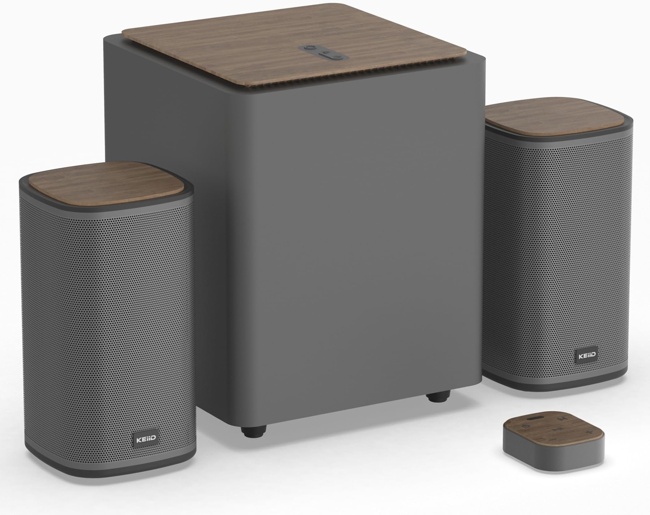 - 2.1 Bluetooth Computer Speakers with Wireless Subwoofer and Wireless Touchpad for Desktop Laptop Pc Stereo Gaming Speakers, 4 EQ Modes, Aesthetic Style with Great Sound Quality