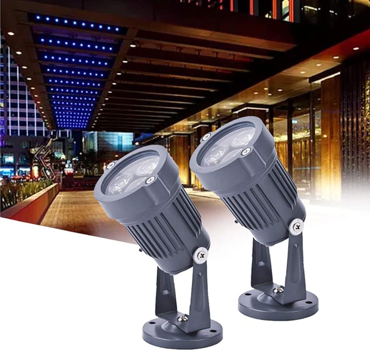 4 Stück IP65 wasserdichte Beleuchtung for den Garten – 3 W Rasenleuchte, LED-Außenstrahler, Flutlicht, Werbeschilder, Projektionsscheibenstrahler(Green)