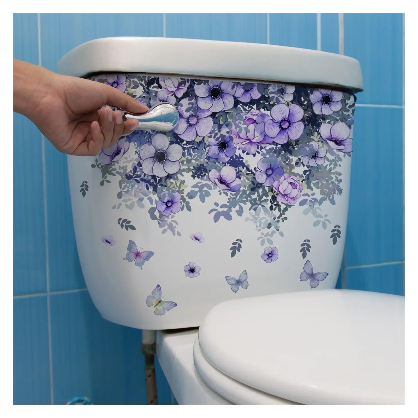 Palm Leaf Wall Decals Plant Leaves Wall Sticker Toilet WC Self Adhesive Mural Beautify Flower Home Decoration Decals(Colour 28(30x25cm))
