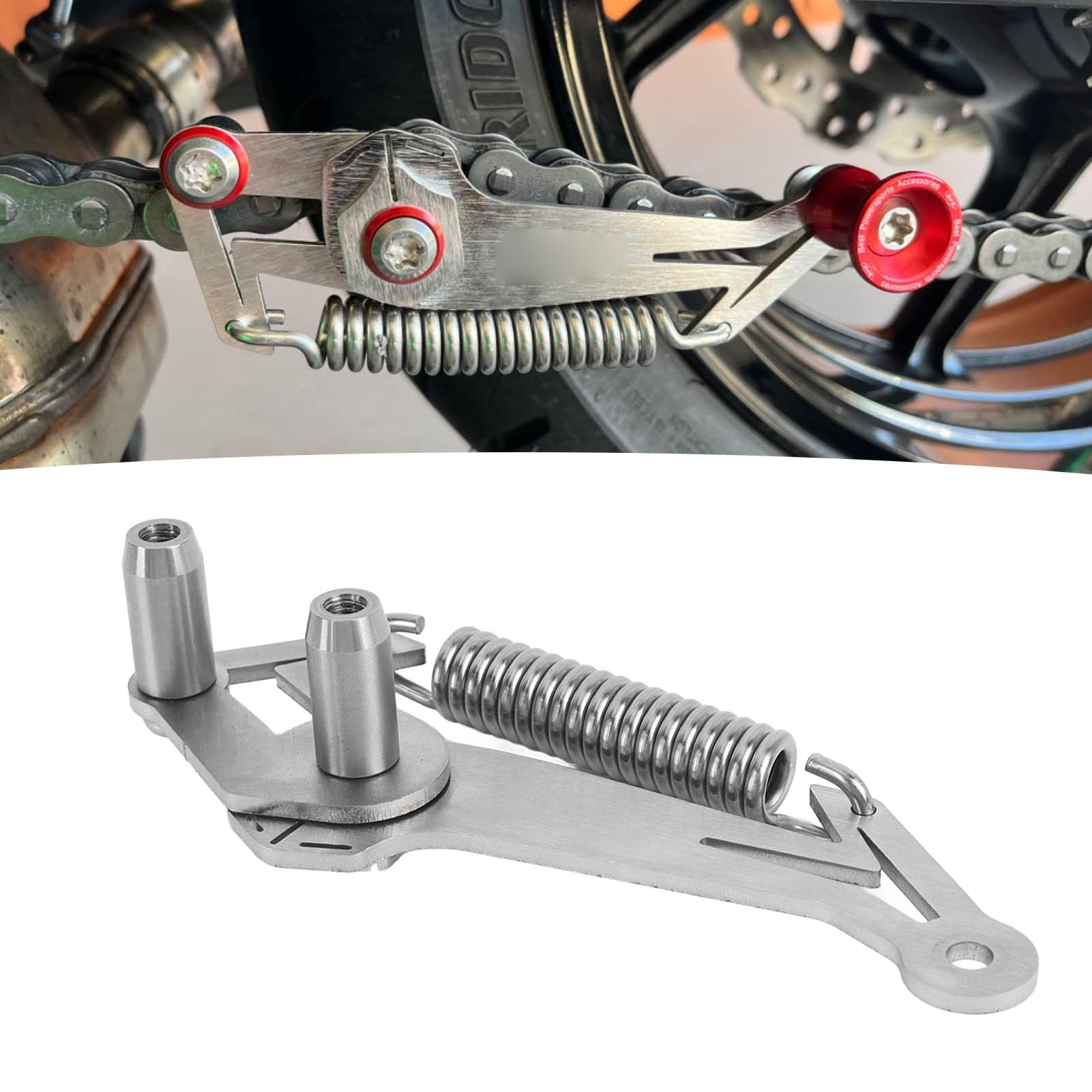 Outil de Réglage du Jeu de Chaîne de Moto, Métal Haute Résistance, Réglage Précis du Jeu de Chaîne, Outil de Réglage de L'équitation