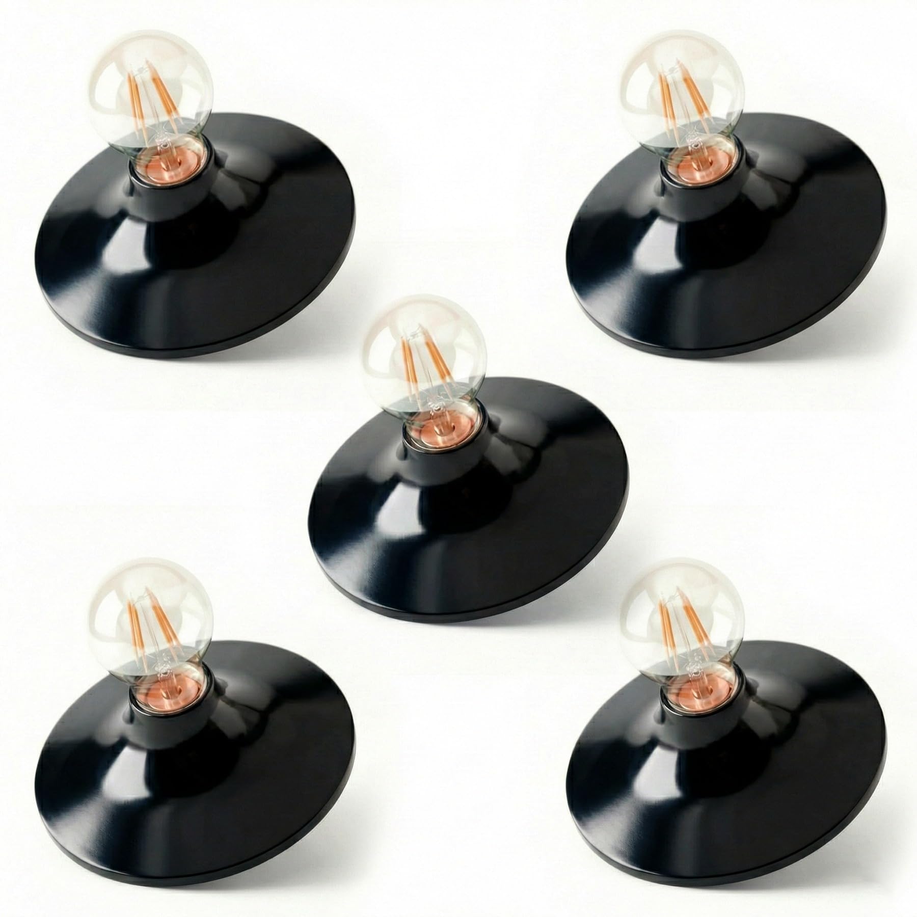 DC VOLTAGE Vintage E27 Ceramic Bulb Socket, Heat Resistant Porcelain Lamp Holder for DIY Pendant Lighting - Ø 150mm