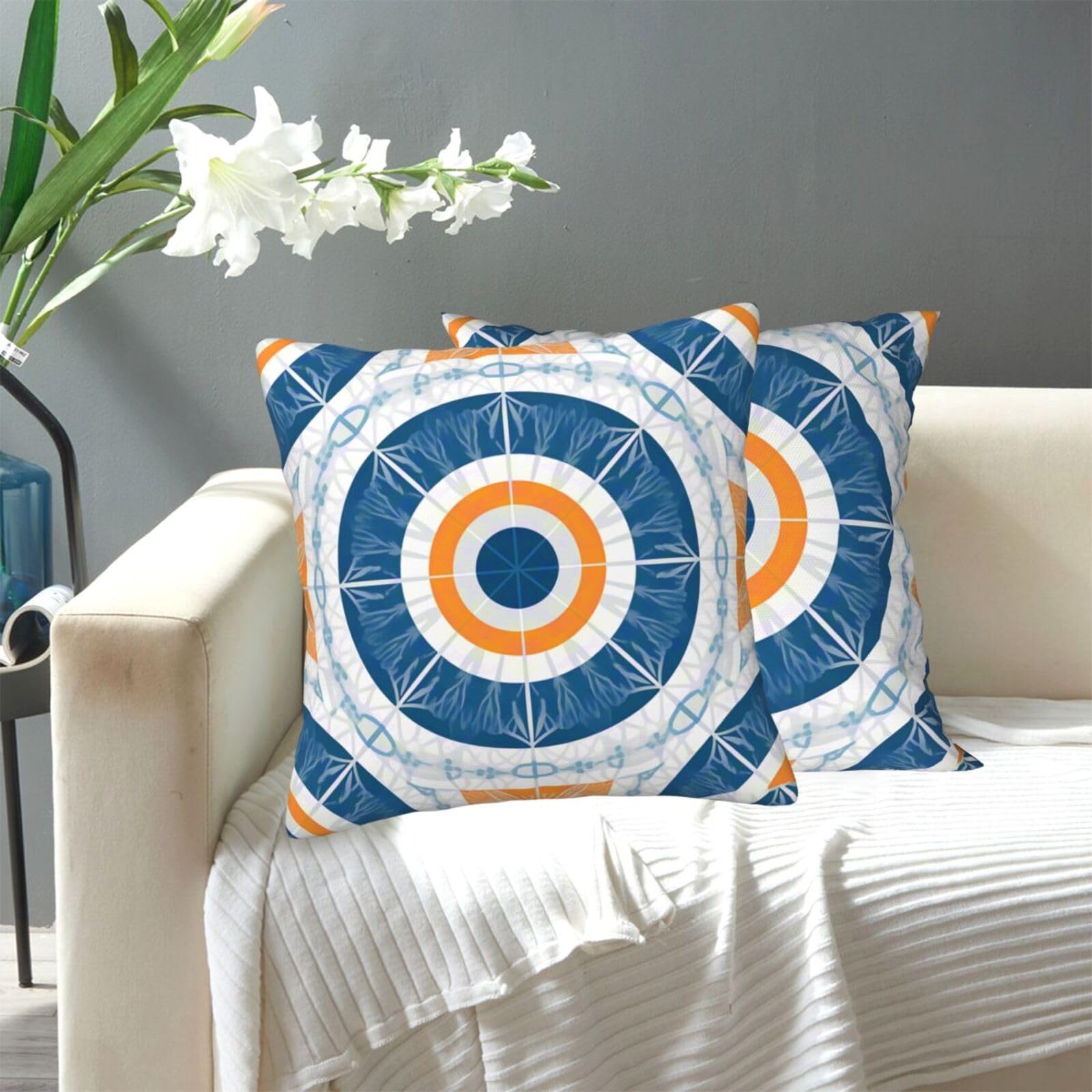 FekiLoot Decorative Throw Pillow Covers Modern Farmhouse Pillowcase Double Sided Cozy Cushion Cover for Sofa Couch Bed 18"X18" Art Deco Sunset