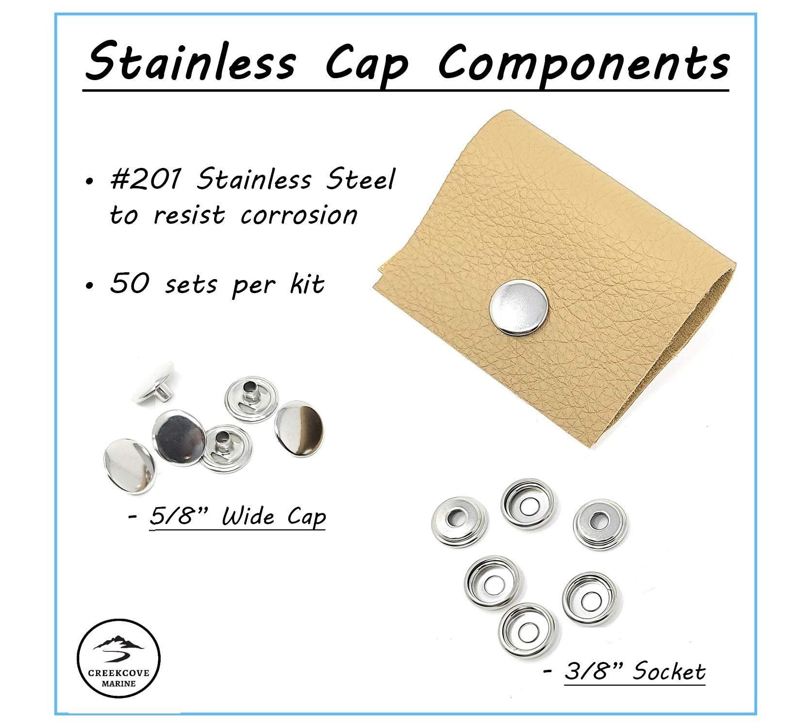 Buy CreekCove Marine Canvas Snap Button Kit 228 Piece Marine Grade