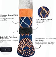 Vista 65 de BEAUTYZOO 6 calcetines para perros para evitar lamer las patas, zapatos antideslizantes para suelos de madera dura en pavimentos calientes, botas