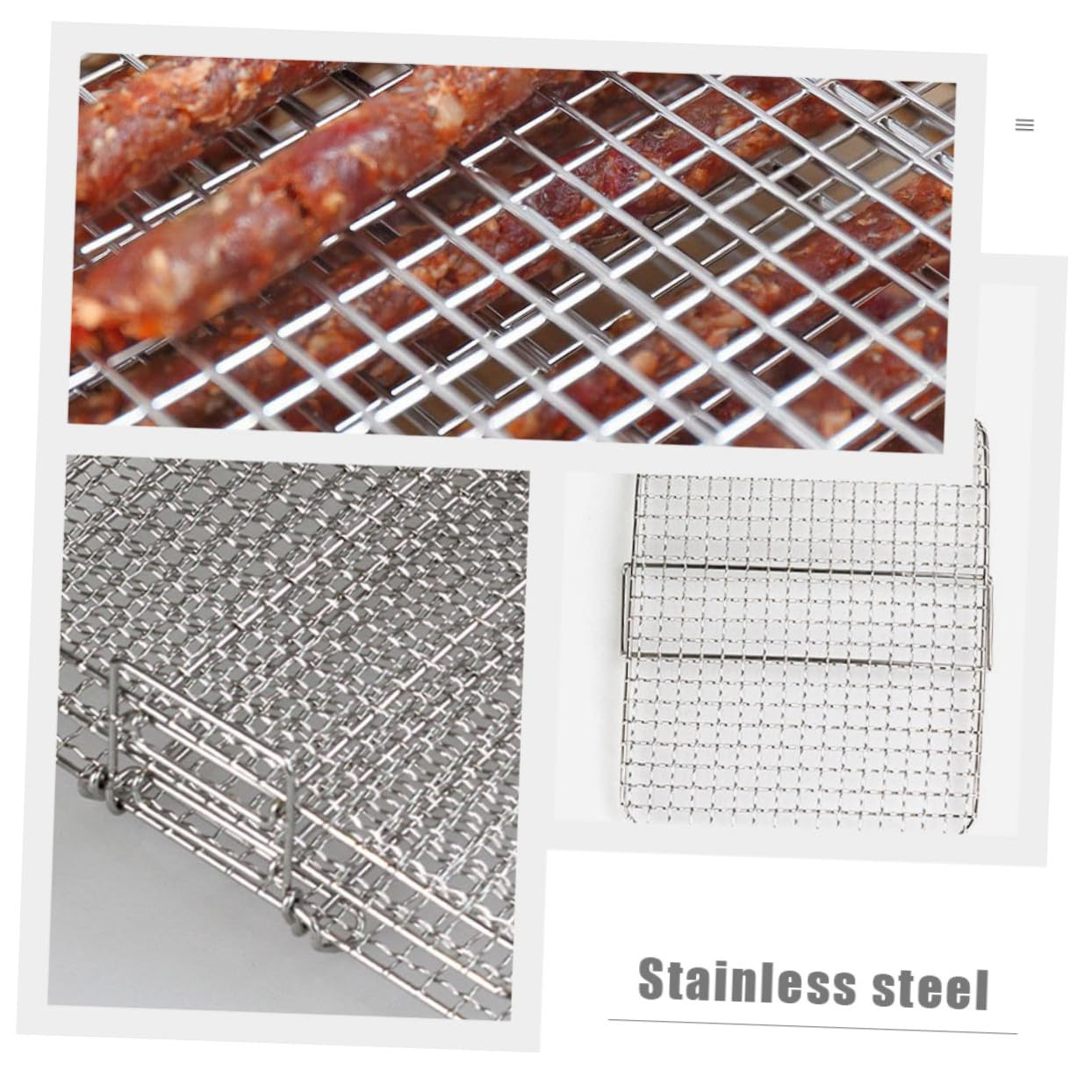 Mikinona Rejilla Apilable de Acero Inoxidable para Freidora de Aire Accesorio Deshidratador de Bandeja Hornear Multifunción para Frutas y Carnes Fácil Limpieza y Duradera