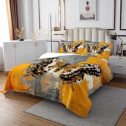 Miniatura 7 de Erosebridal Juego de edredón gris degradado tamaño King, juego de colcha de teñido anudado para mujeres y hombres, juego de ropa de cama estilo