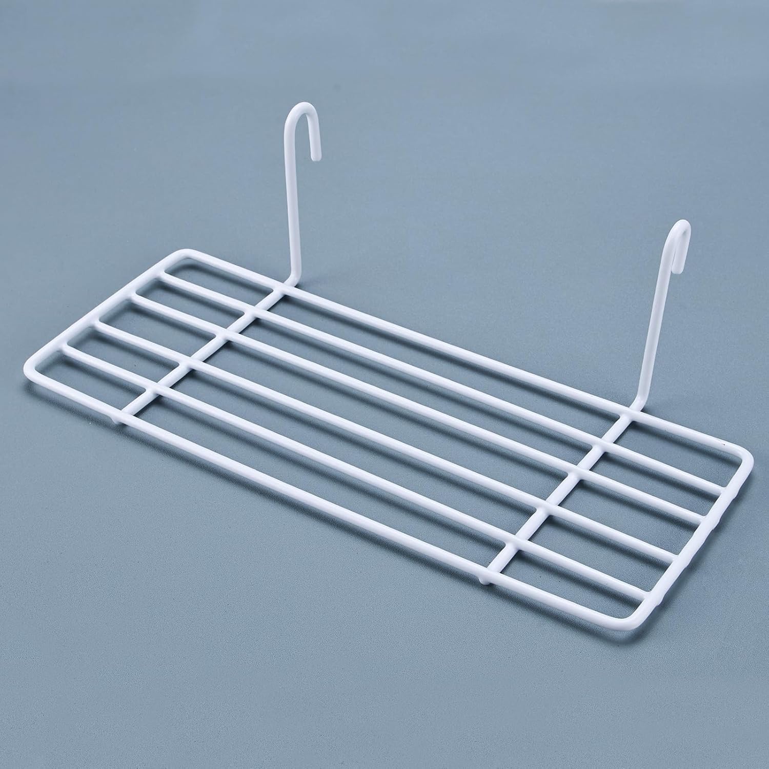 Yaegoo 8 Pack Grid Wall Shelves, White Wire Straight Shelf with Hook, Hanging Shelf for Home Supplies, 9.8" L x 3.9" D