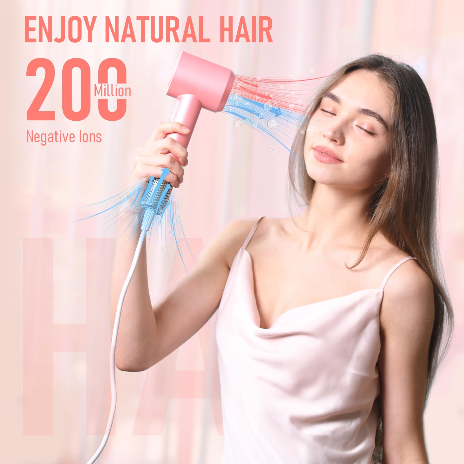 Amazon.com : Hair Dryer, 1800W Fast Drying Blow Dryer with 160,000