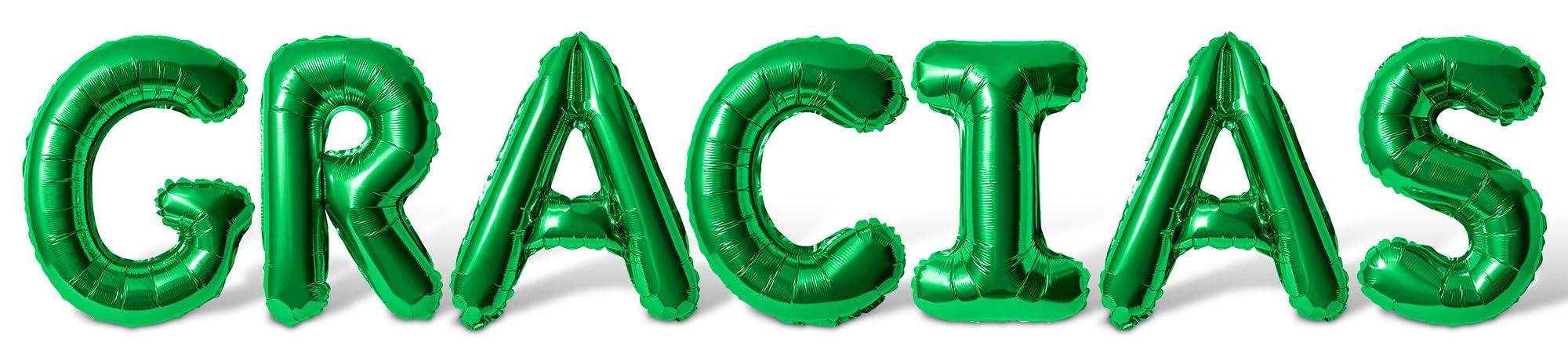 Letter Balloons - GRACIAS 16" Inch Alphabet Letters Foil Mylar Balloon Appreciation Day Party Banner (Green)