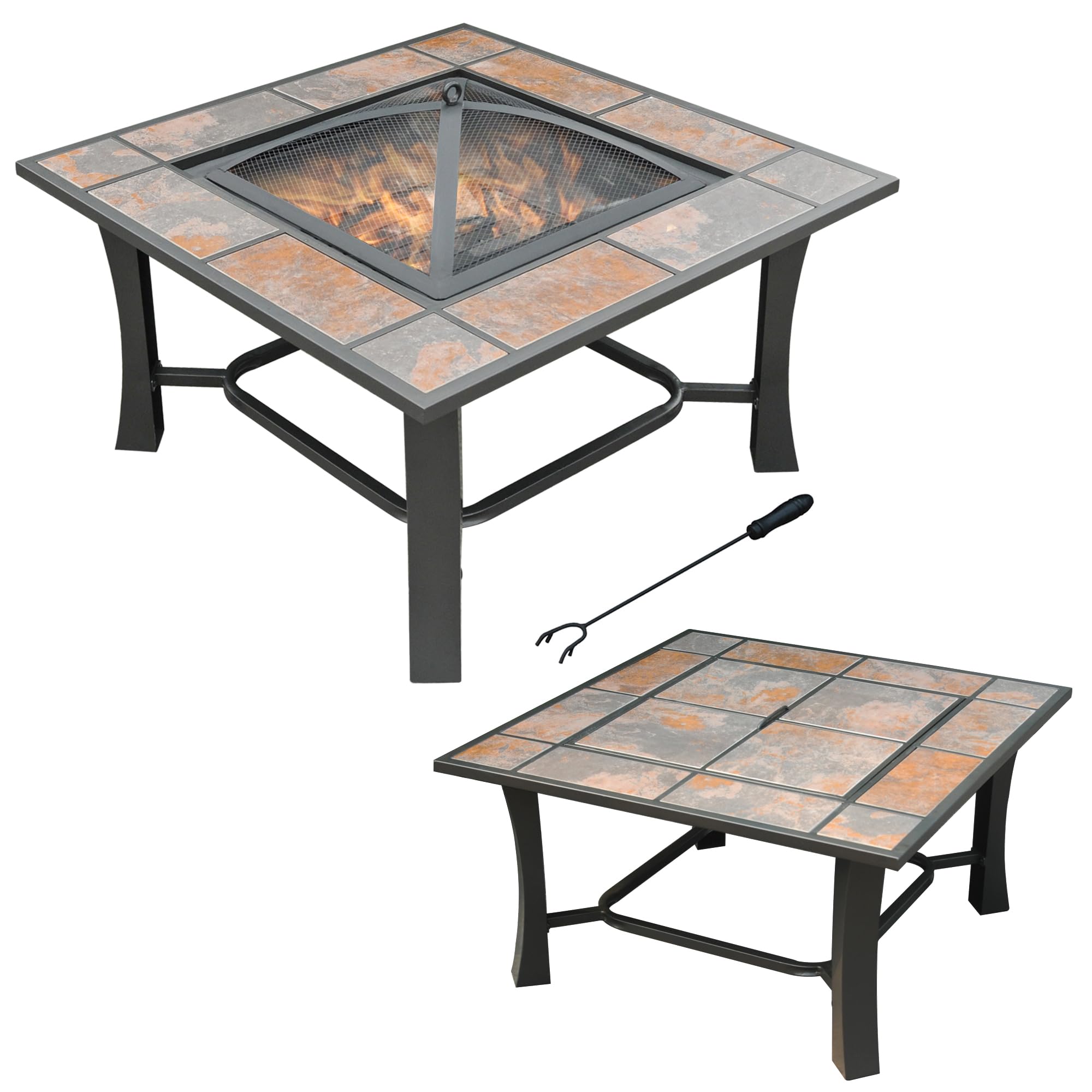 Photo 1 of Axxonn 32" Malaga 2-in-1 Convertible Square Tile Top Fire Pit