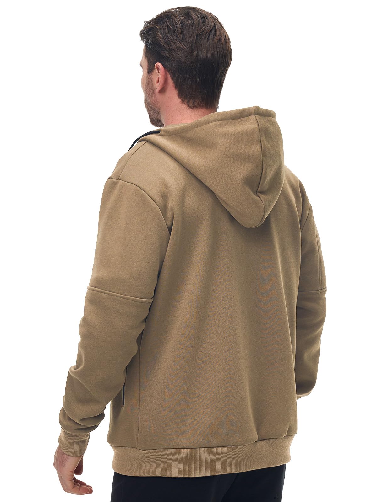 Homme Sweat à Capuche en Polaire avec Fermeture Éclair Pull Chaud Sweatshirt Casual avec Poche Automne Hiver