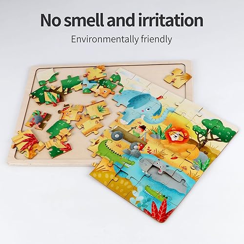 Miniatura 6 de Steventoys Rompecabezas de 48 piezas para niños de 3 a 5 años rompecabezas de madera para niños juguetes educativos de aprendizaje juego de regalo