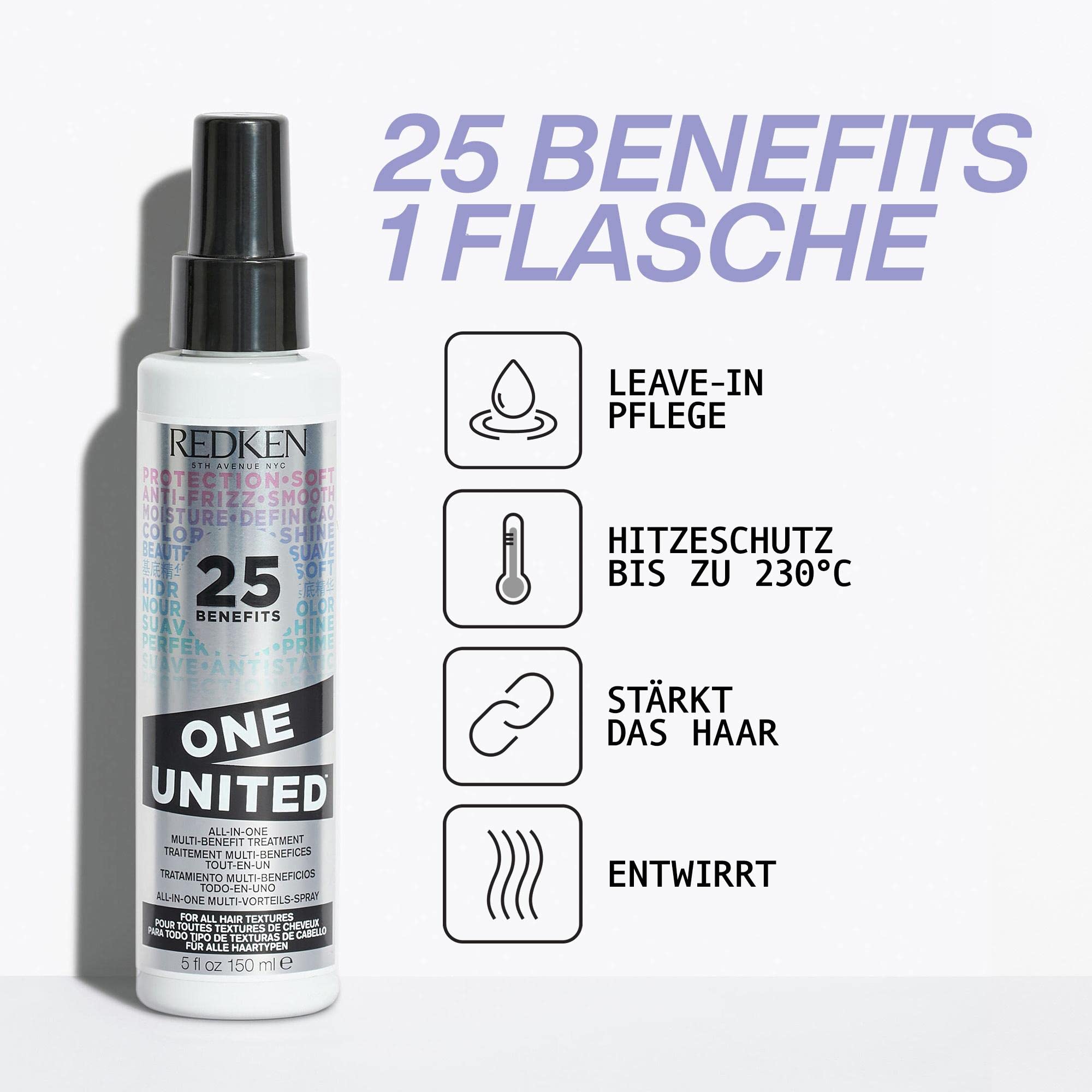 Redken Pflegeset mit Acidic Bonding Concentrate Shampoo und Conditioner gegen Farbverlust & Feuchtigkeitsspendendes One United Multi-Benefit-Treatment