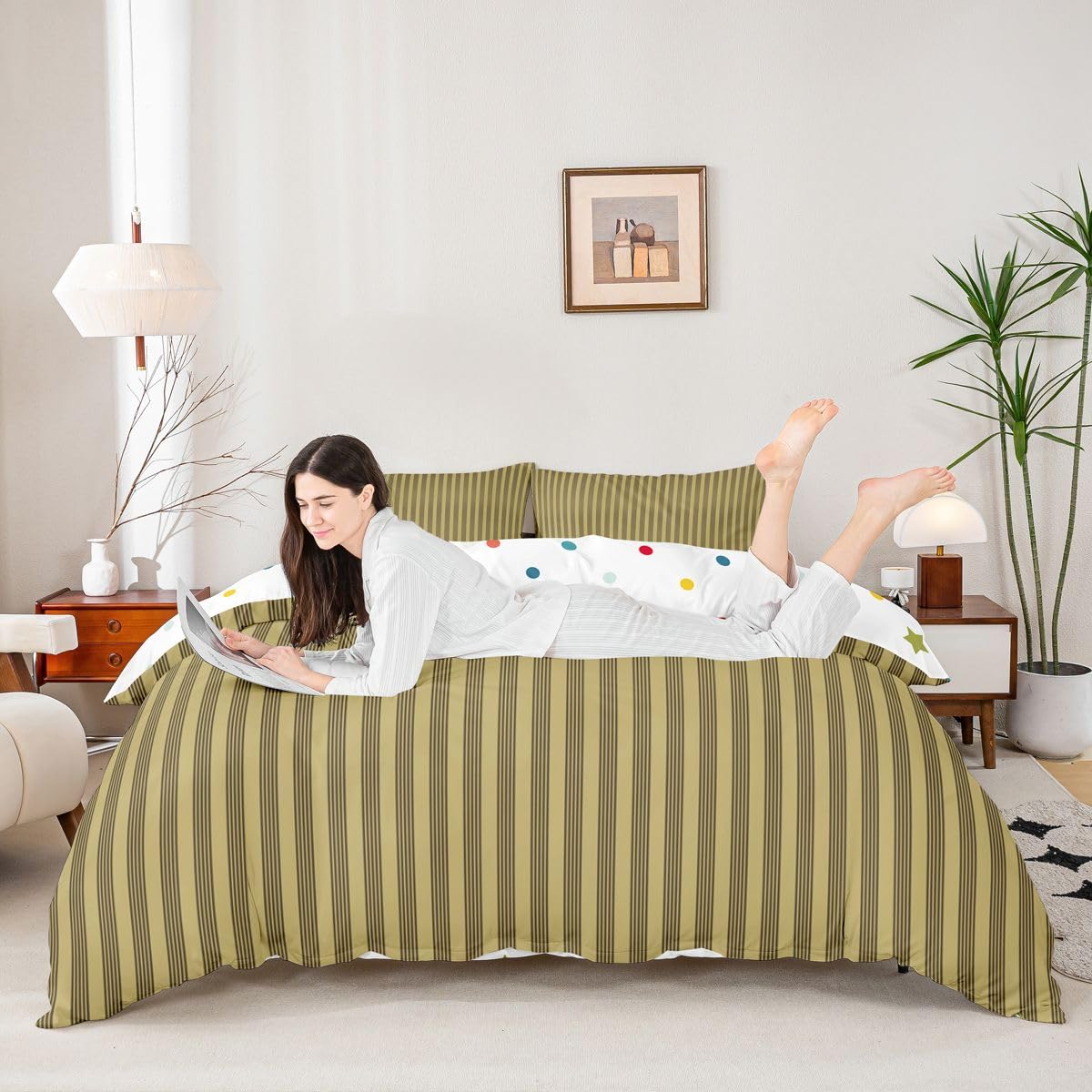Homemissing Vintage Stripes Bettwäsche Set 155x220cm Erwachsene Kinder