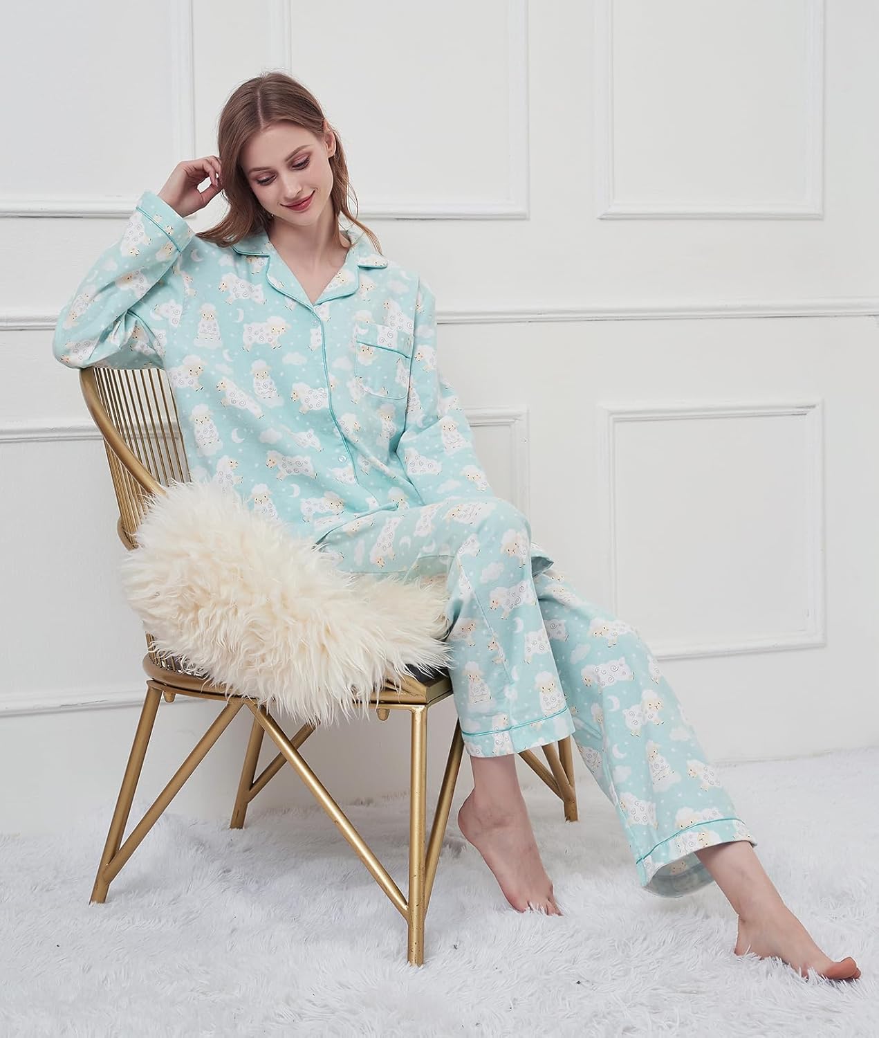 Ensemble De Pyjama D'hiver En Flanelle épaisse Et Chaude Pour