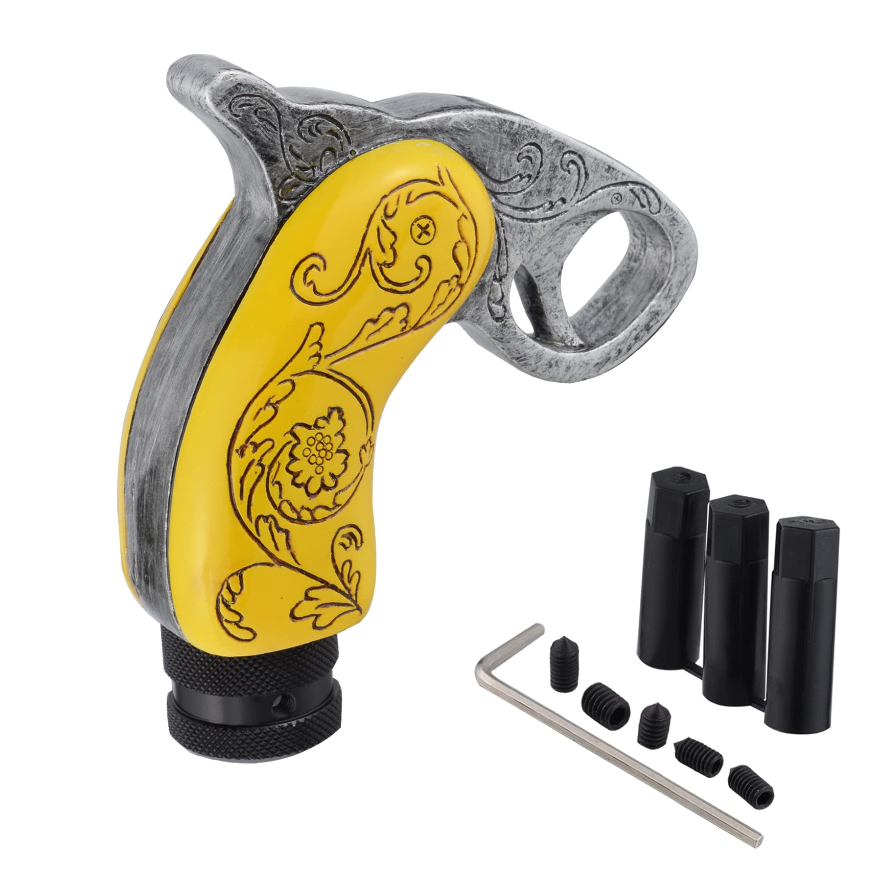 Padaodao Yellow Handle Gear Knob, Shift Lever Stick Knobs For Most Manual Transmission Vehicles Suv Trucks,