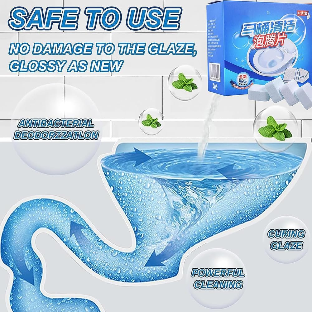 Flushbright Tabletas de limpieza, tabletas de limpieza de inodoro Flushbright, limpiador de inodoro Flushbright, tabletas de limpieza de inodoro para limpieza, mantenerse limpio y brillante tabletas