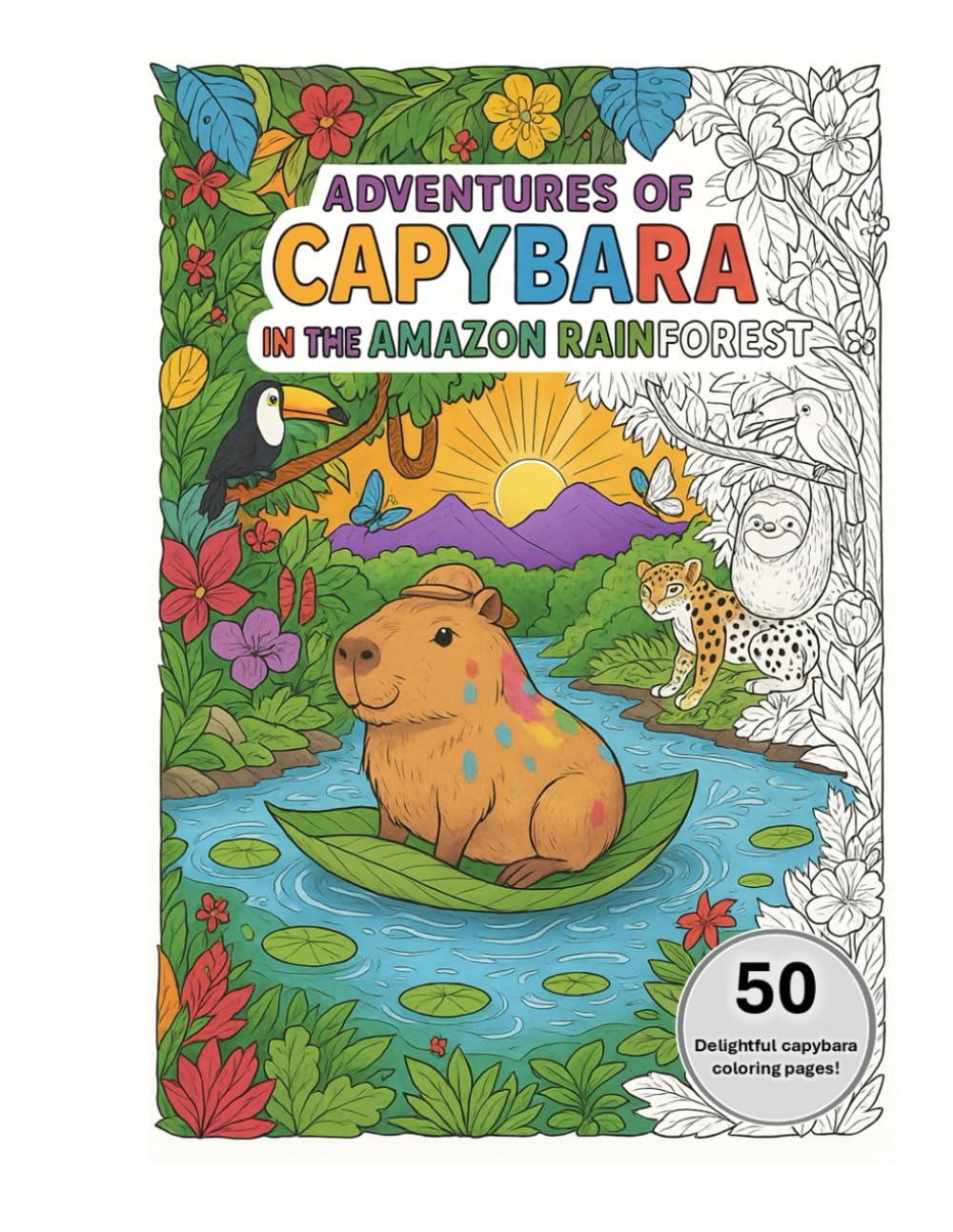 Adventures of Capybara in the Amazon Rainforest: A Wholesome Nature Coloring Journey