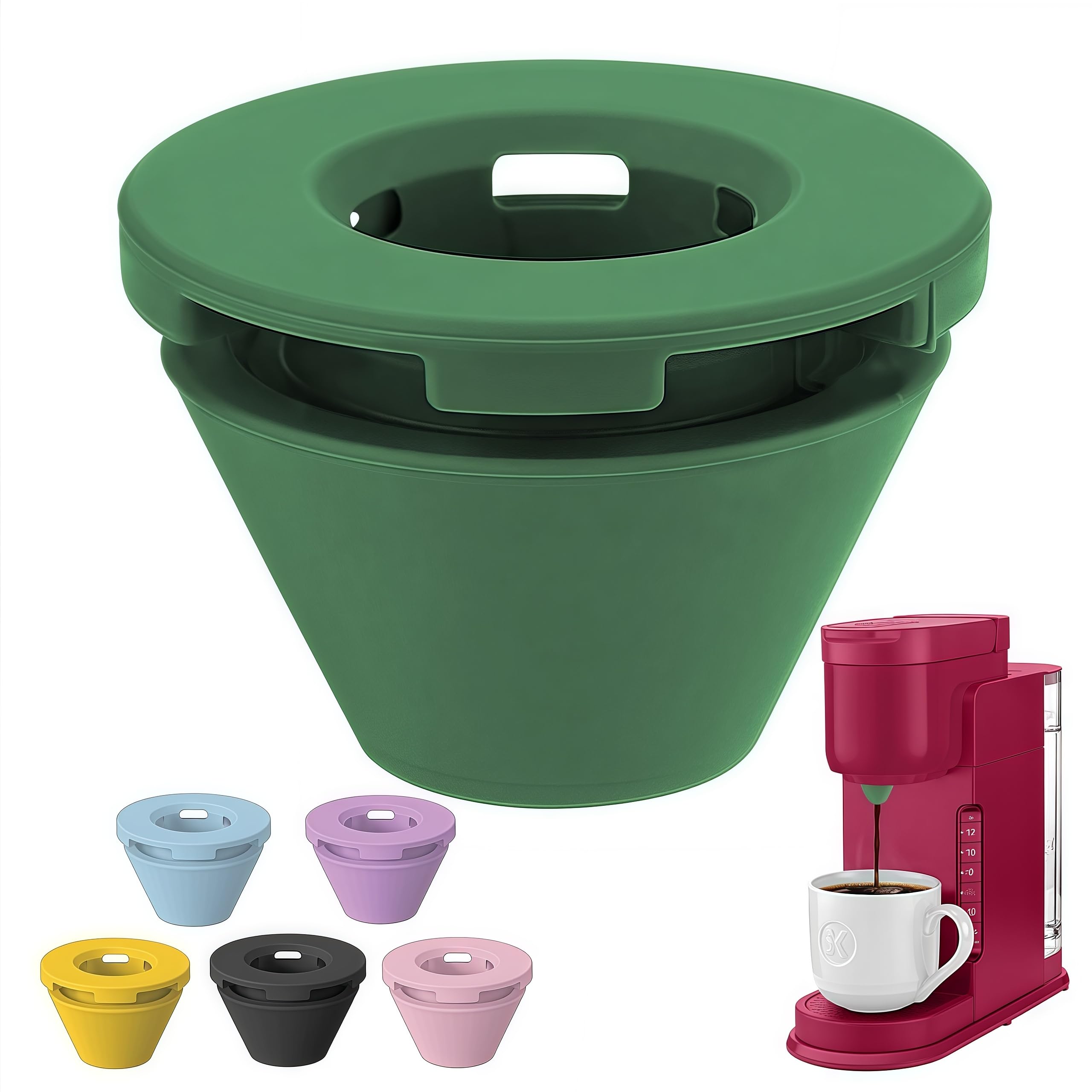 Silicone Anti-Leak Coffee Spout for Keurig K-Mini &amp; Express - Splash-Proof Accessory, No Mess Drip-Free Design, Easy to Clean &amp; Reusable (Green)