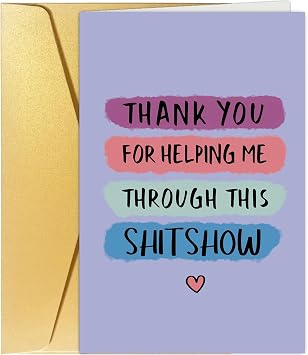 Spercy Funny Thank You Card for Women Men, Thank You for Supporting Me Card, Humor Appreciation Card for Coworker Friends Family Members