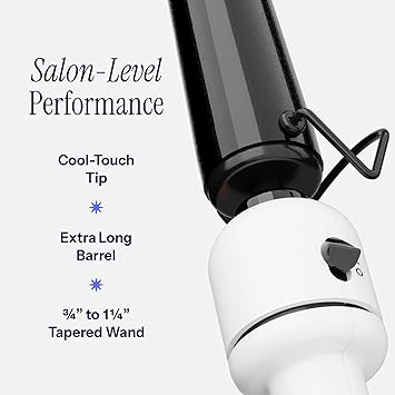 HOT TOOLS Professional Nano Ceramic Extra Long Tapered Curling Iron for Shiny Curls, 3/4 to 1 1/4 Inches