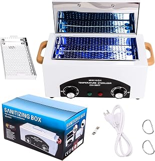 High Temperature Metal Tool Cleaning Box Multi-Functional with Timer Manicure for Sundry Beauty Hair Nail Metal Tools Pedicure SPA Salon Barber Salon Hairdressing Tool Earrings Dry Heat Box