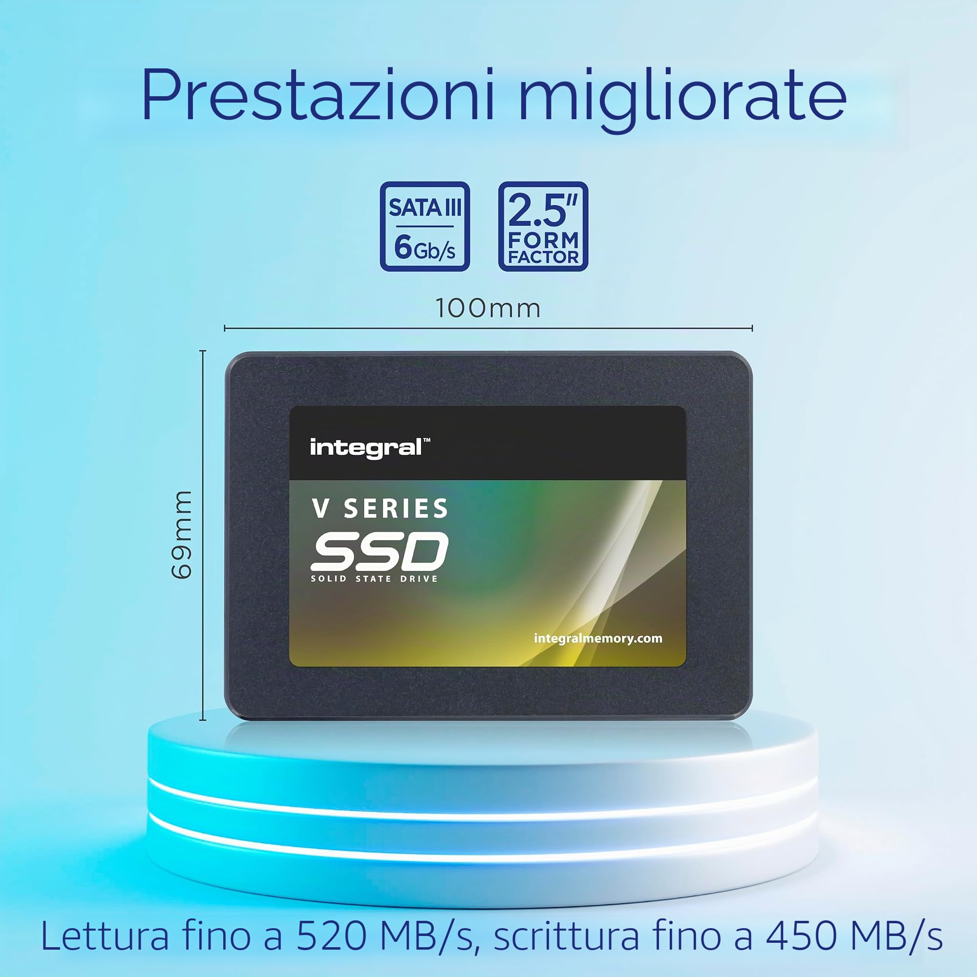 Integral Unità SSD interna a stato solido SATA 3 da 240 GB, 2,5", fino a 520 MB/s in lettura e 450 MB/s in scrittura, per laptop, computer desktop/PC