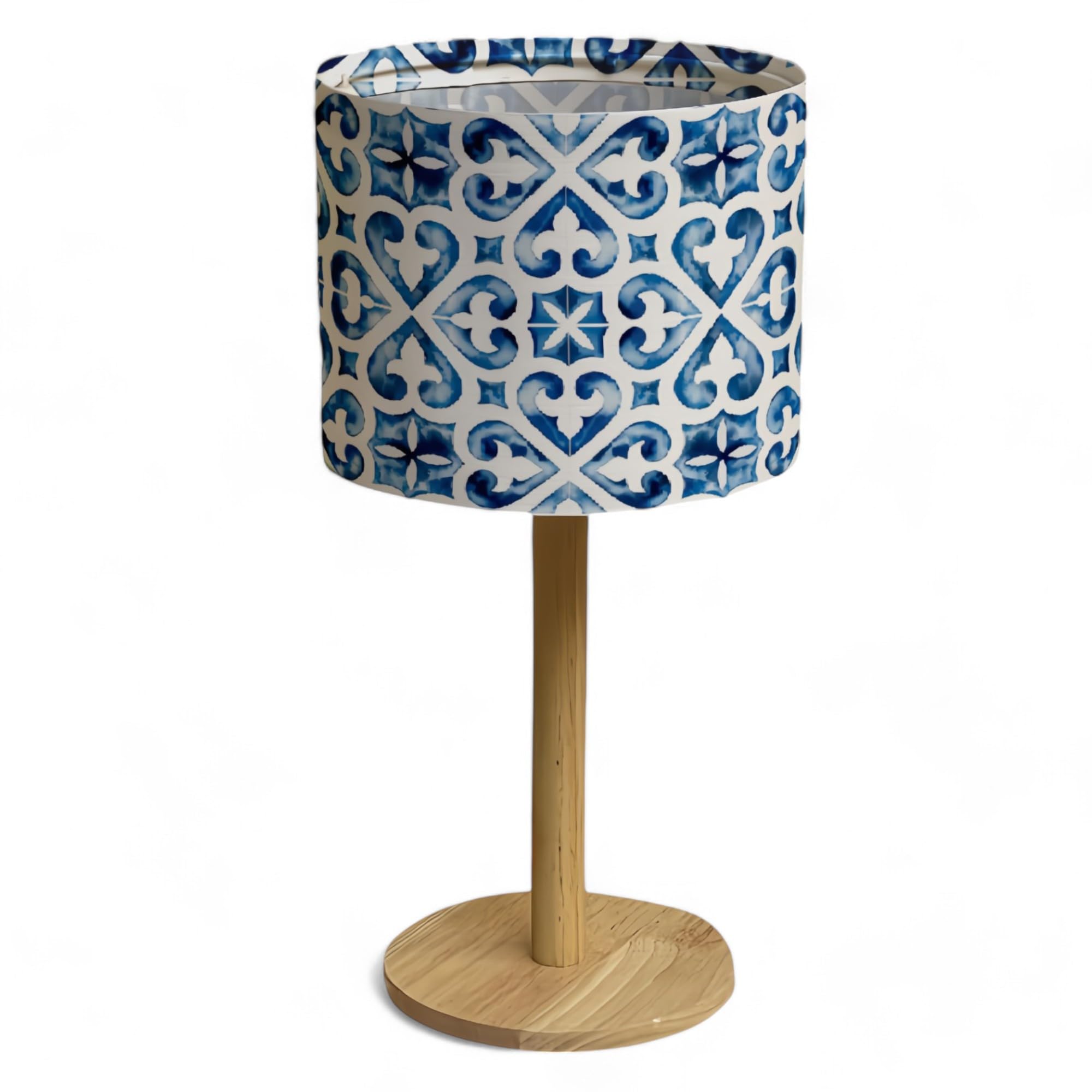 Bellaluma Lampada da Comodino con Paralume Stampato | Lampada Decorativa da Tavolo in Legno per Camera da Letto, Soggiorno o Ingresso | Confezione Regalo Premium + Lampadina LED Inclusa