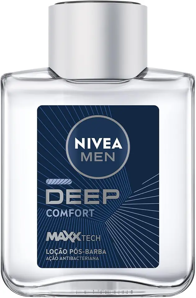 NIVEA MEN Deep Comfort Loção Pós-Barba 100ml, Hidrata e Acalma, Alívio Imediato, Previne Irritações, Ação Antibacteriana, Pele Confortável