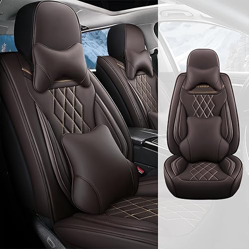 Fundas de asiento para Ford F-150 2003-2023, funda de asiento de automóvil de cuero impermeable, accesorios para interiores de automóvil suaves y