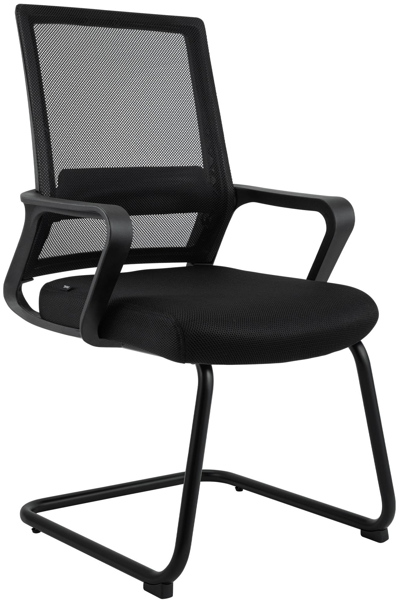 CLP Sedia Cantilever con braccioli Hanka, sedia da conferenza moderna con rivestimento in tessuto e schienale in mesh, telaio in metallo Colore:nero