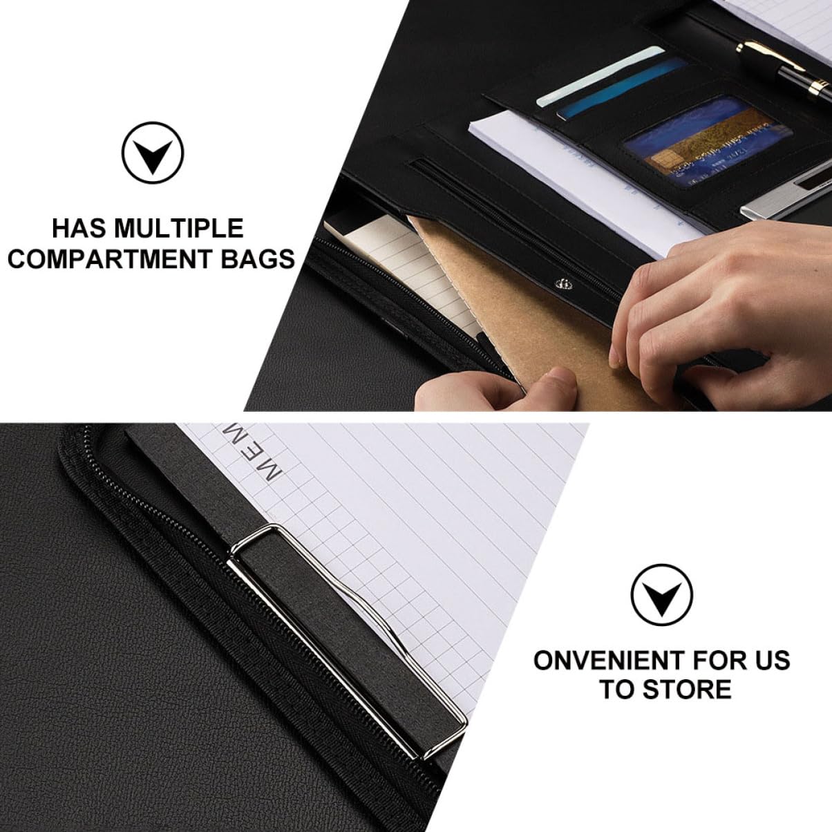 ARTIBETTER Porte Documents Cuir avec Organisateur de Documents Professionnel pour Voyage Affaires Pratique et Élégant pour et Femmes avec Compartiments pour Bloc Notes