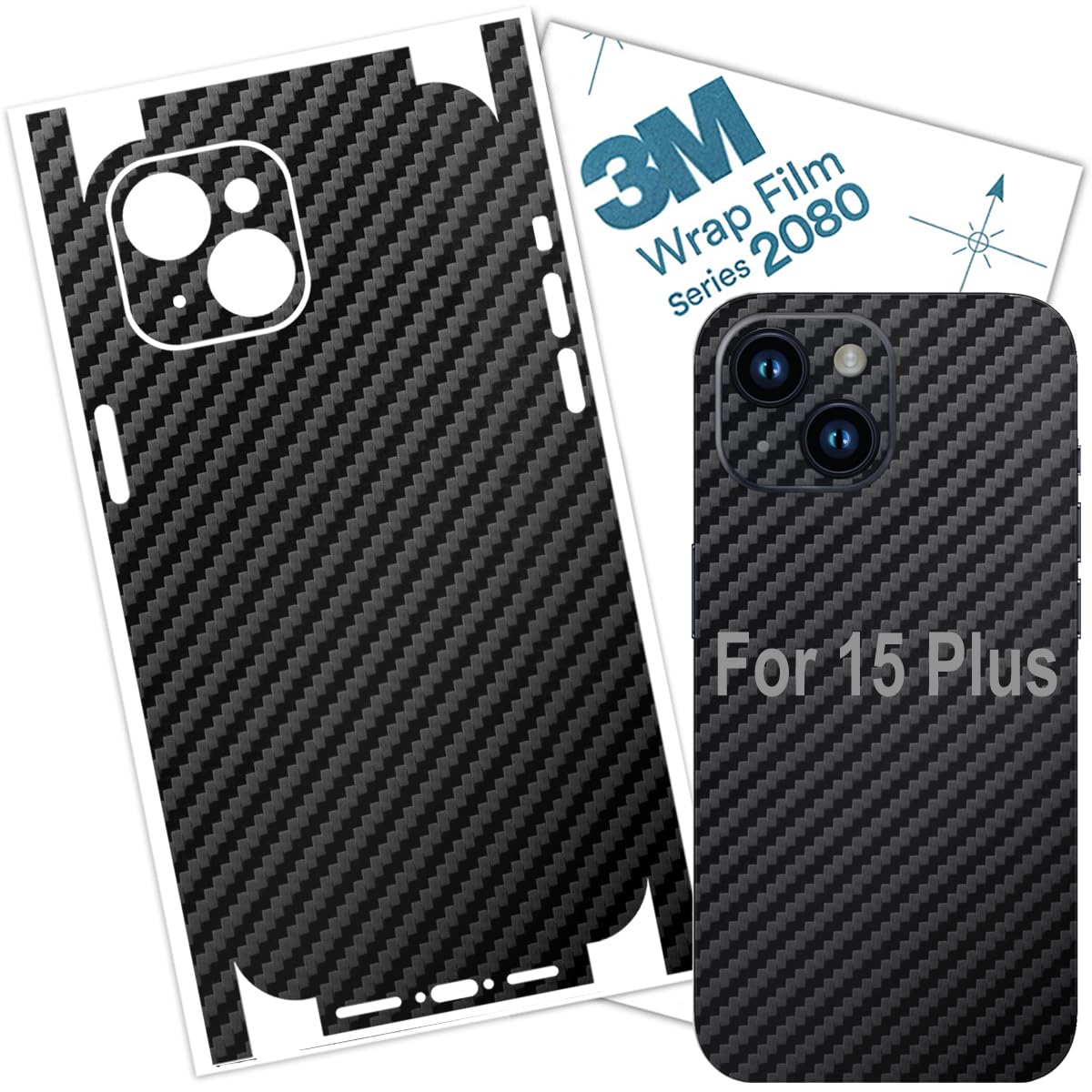 15 Plus Skin Wrap 3M Film Protective for Sides and Back Compatible with iPhone 15 Plus