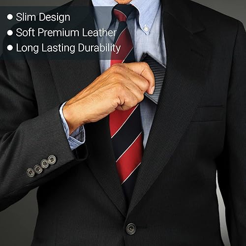 Miniatura 4 de Cartera delgada con bloqueo RFID, cartera de cuero con bloqueo RFID, billetera desplegable automática, billetera triple de aluminio, cartera para