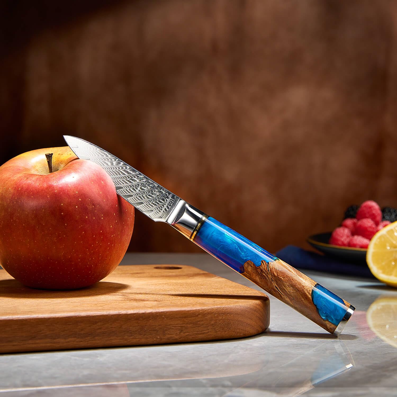 Amazon | SENKEN(センケン) ダマスカス鋼 果物ナイフ 津波コレクション