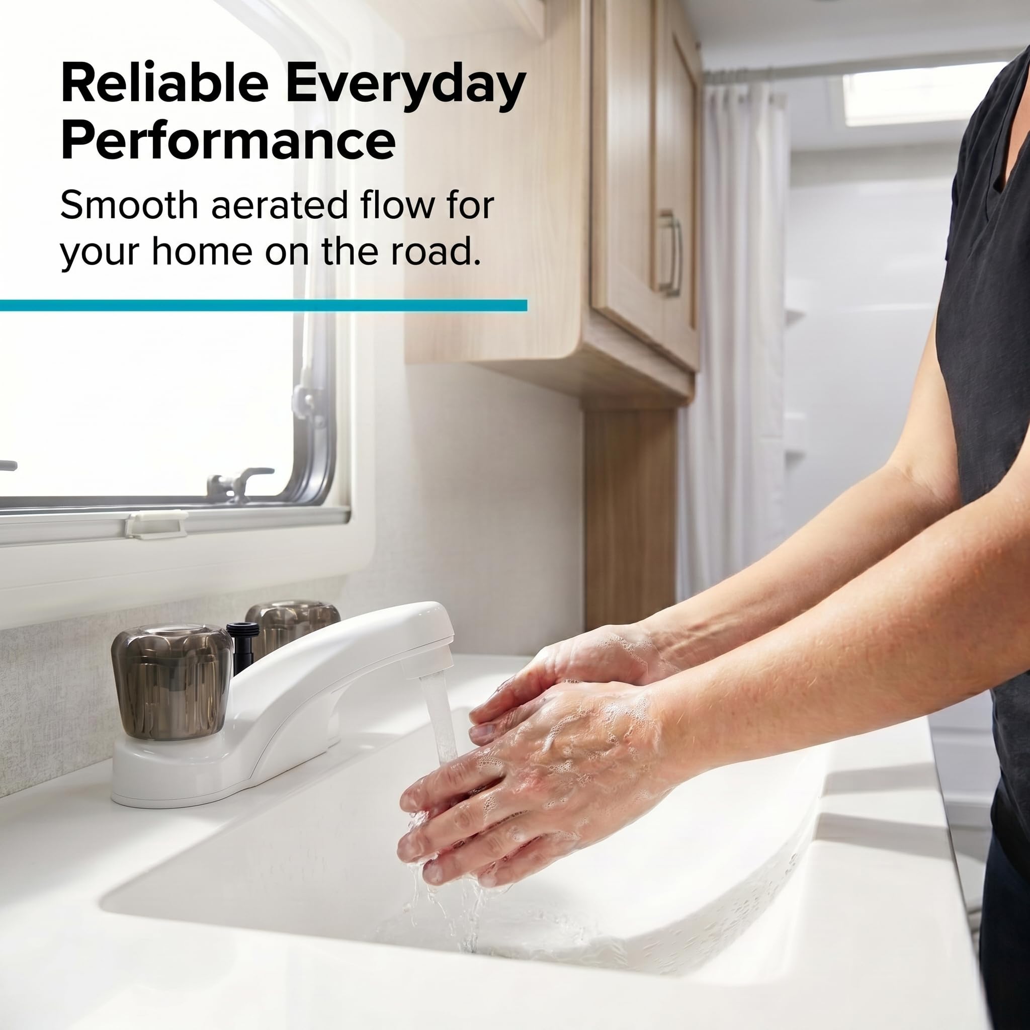 Dura Faucet RV - Grifo de lavabo con manguera de ducha para todos los vehículos recreativos y autocaravanas